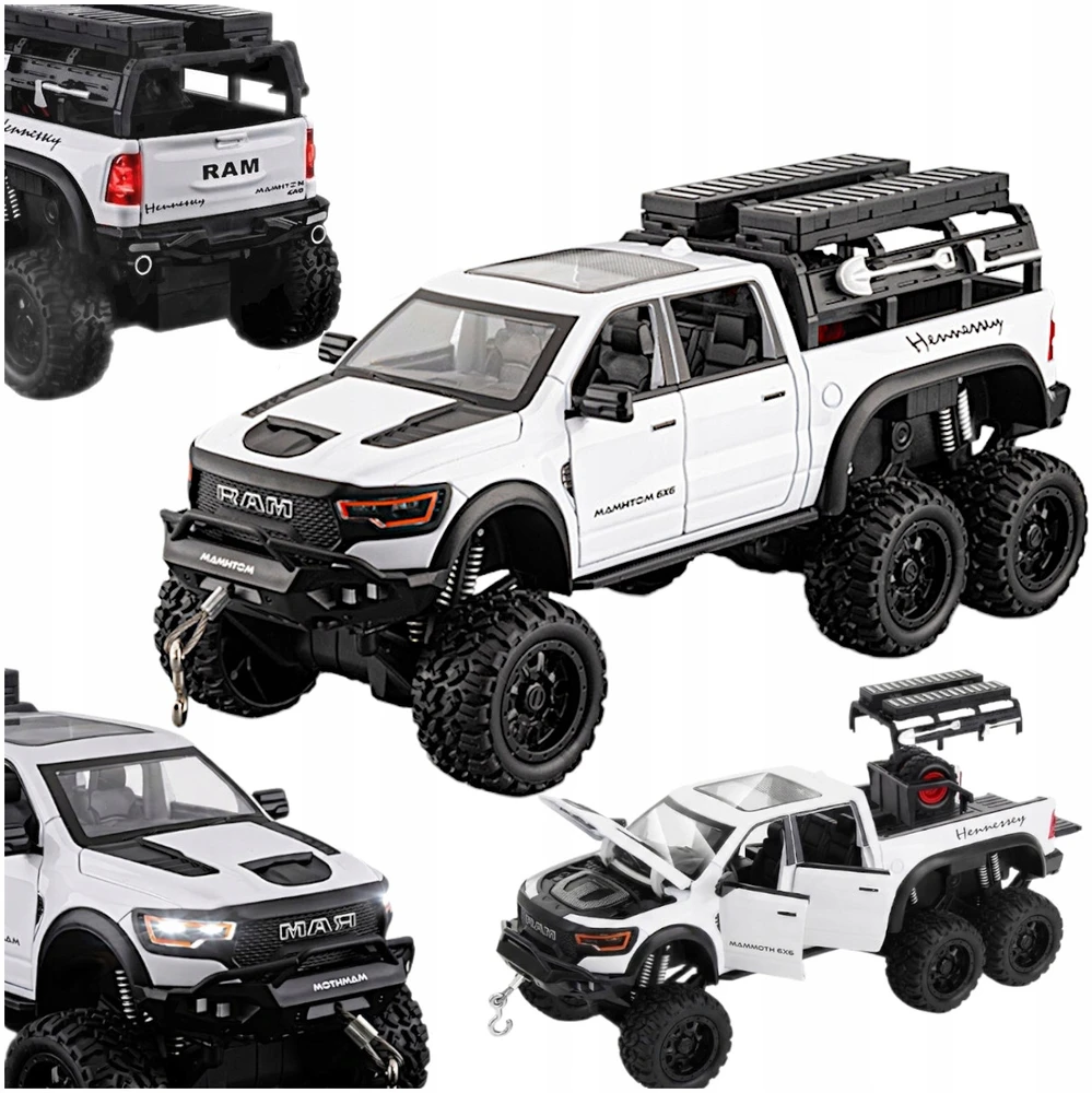 METAL MODEL DODGE RAM 1000 MAMMOTH PICK-UP DRIVE LED GARSAS AUTO 1:24