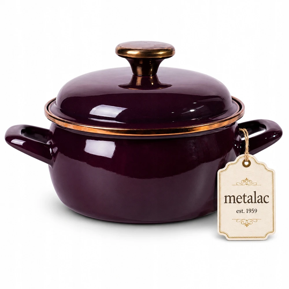 Mondex Metalac Emaliuotas puodas "bordeaux" 16 cm, 1.5 l