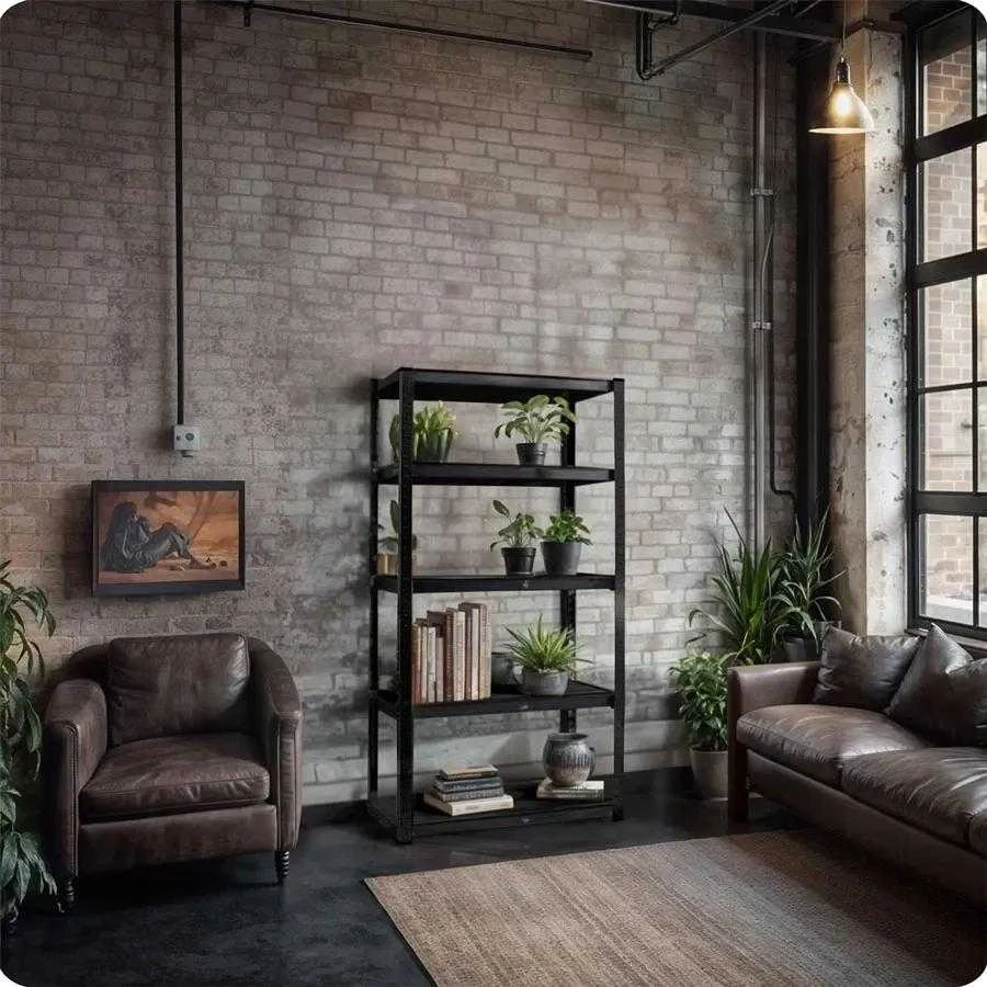 Metalinė daiktų laikymo lentyna 180 x 90 x 40 cm Humberg HR-851 juoda