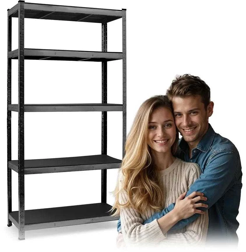 Metalinė daiktų laikymo lentyna 180 x 90 x 40 cm Humberg HR-851 juoda