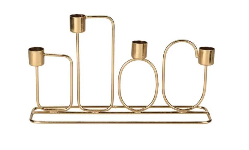 Lumarko Home Styling Collection Žvakidė aliuminė 12x9x5 cm auksinė