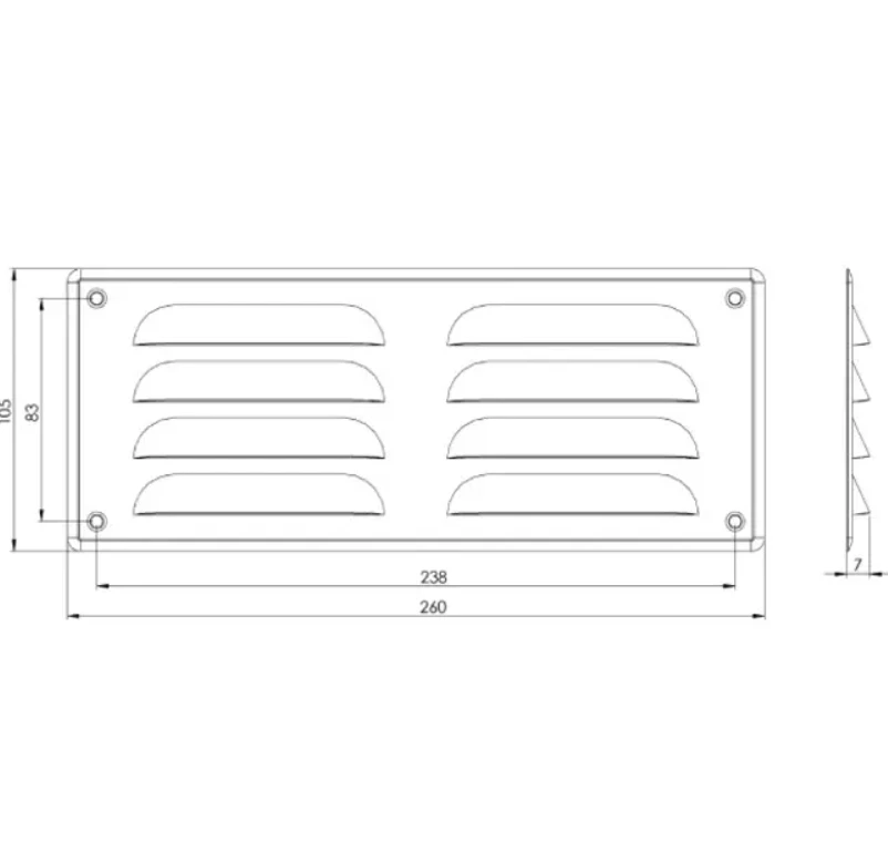 Europlast Metalinės ventiliacijos grotelės MR3010A, 300 x 100 mm, antracito sp.