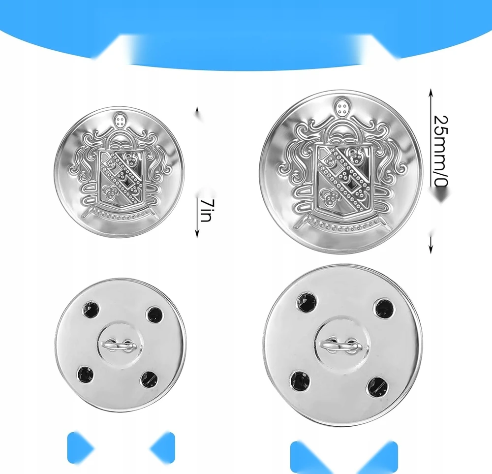 METALINIAI MYGTUKAI 18MM 25MM 16VNT APVALUS GRAVIRUOTAS REGULIUOJAMAS RINKINYS