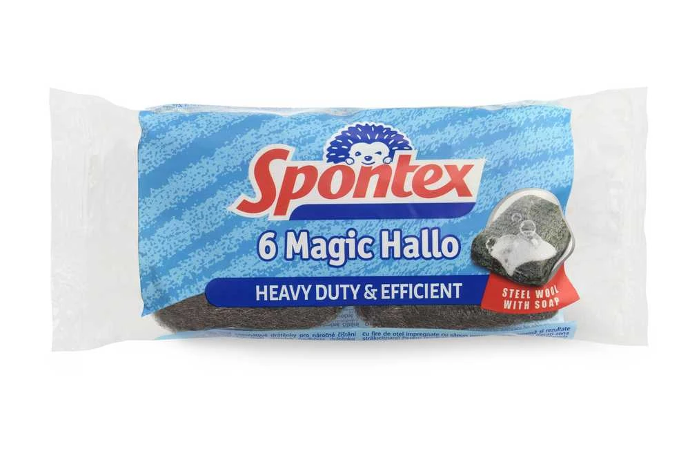 Metaliniai šveistukai su muilu Spontex Hallo, 6 vnt.
