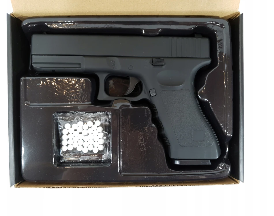 METALINIS BB GUN GUN GLOCK 17 Juodas ASG DIDŽIOJO IMITACINĖS GINKO KOPIJA