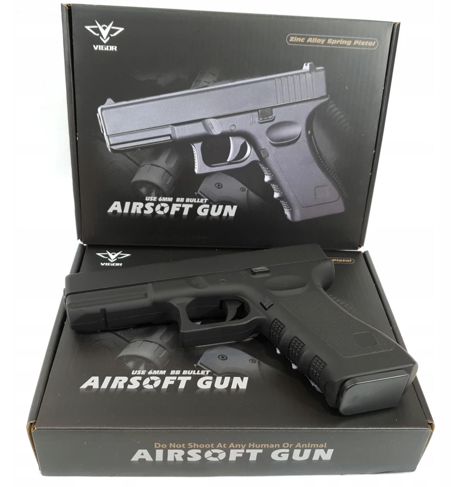 METALINIS BB GUN GUN GLOCK 17 Juodas ASG DIDŽIOJO IMITACINĖS GINKO KOPIJA