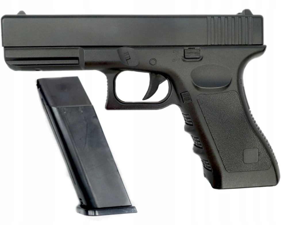 METALINIS BB GUN GUN GLOCK 17 Juodas ASG DIDŽIOJO IMITACINĖS GINKO KOPIJA