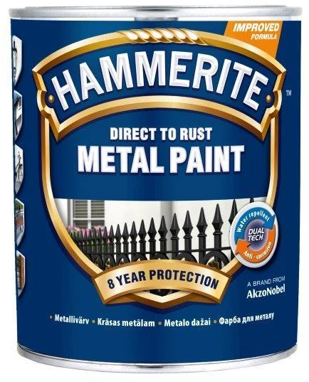 Metalo dažai HAMMERITE HAMMERED FINISH, pilkos sp., 5 l