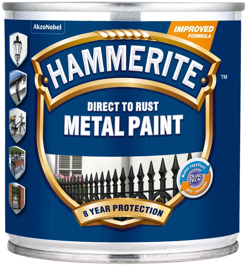 Metalo dažai HAMMERITE HAMMERED FINISH, sidabro sp., 250 ml
