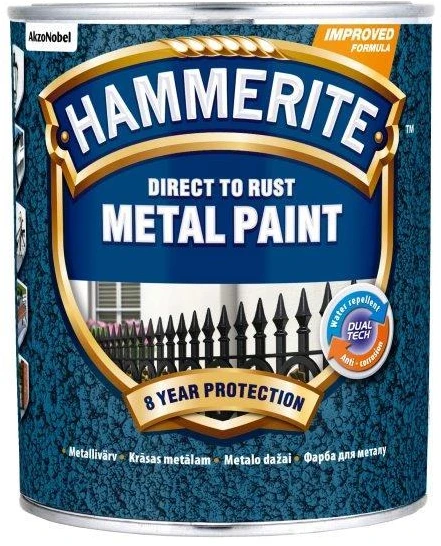 Metalo dažai HAMMERITE HAMMERED FINISH, pilkos sp., 2,5 l