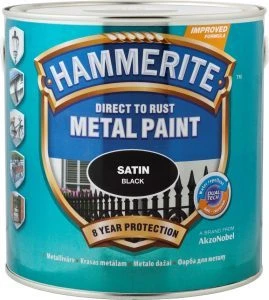 Metalo dažai HAMMERITE HAMMERED FINISH, juodos sp., 750 ml