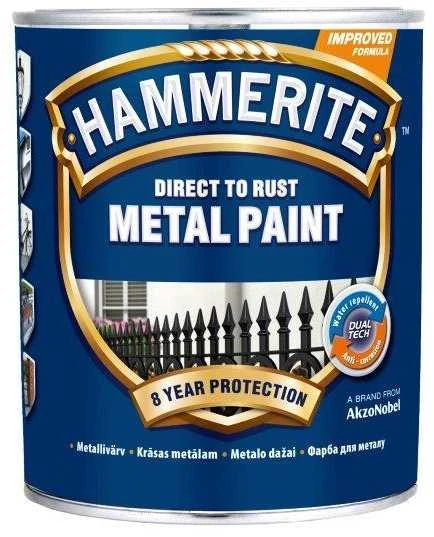 Metalo dažai HAMMERITE SMOOTH FINISH, blizgūs, juodos sp., 5 l