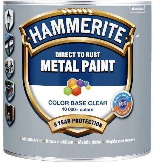 Metalo dažai HAMMERITE SMOOTH FINISH, blizgūs, baltos sp., BC bazė, 0,65 l