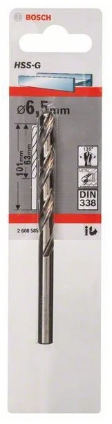 Grąžtas Bosch HSS-G grąžtai metalui 6,5mm, 1 vnt.