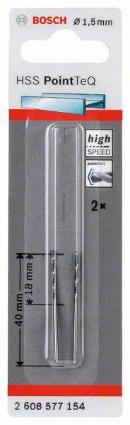 Bosch PointTeQ grąžtas metalui 1,5 x 18 x 40 mm , 2 vnt.