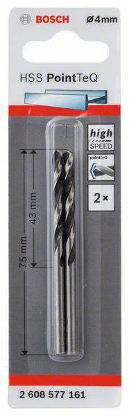 Bosch PointTeQ grąžtas metalui 4 x 43 x 75 mm , 2 vnt.