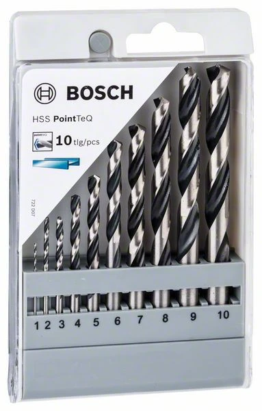 Bosch HSS spiralinių grąžtų „PointTeQ“, 6 dalių rinkinys 2–8 mm (2608577346)