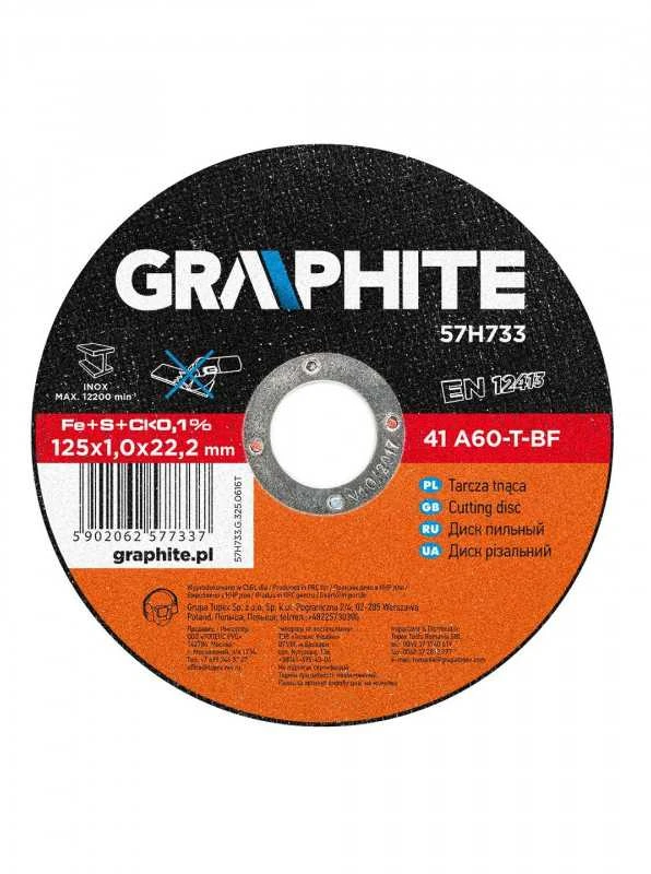 Metalo pjovimo diskas GRAPHITE INOX 125 x 1,0 x 22,2 mm
