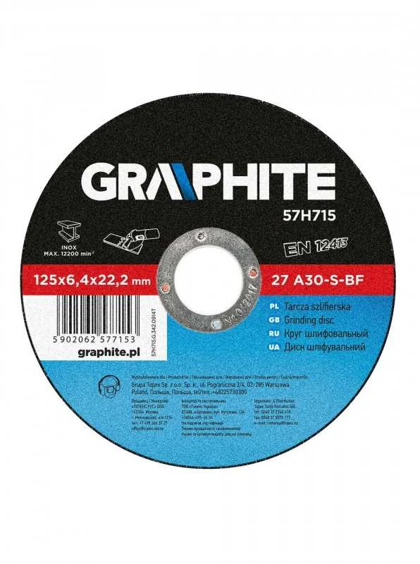 Metalo šlifavimo diskas GRAPHITE 27 A30-S 125 x 6,4 x 22,2 mm