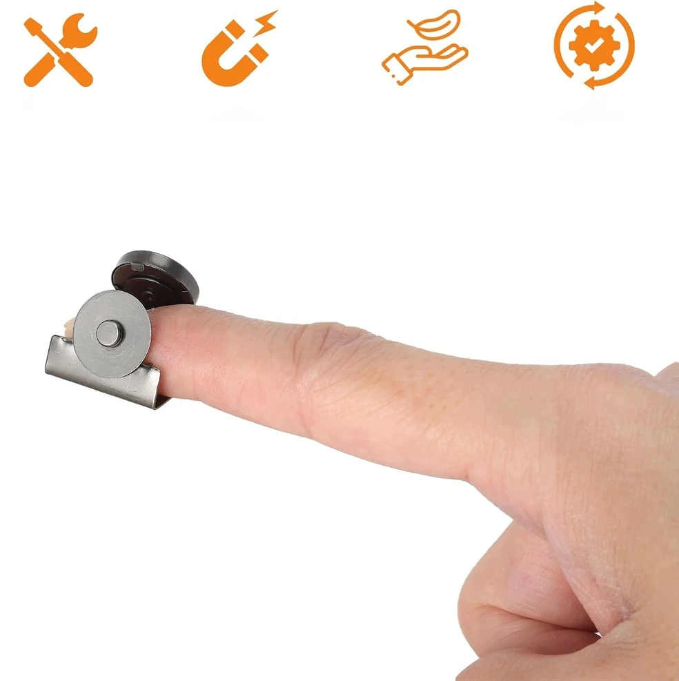 Metalux MAGNETINIAI UŽDARYMO MYGTUKAI 12 Vnt. BE SIUVIMO METALAS STIPRI
