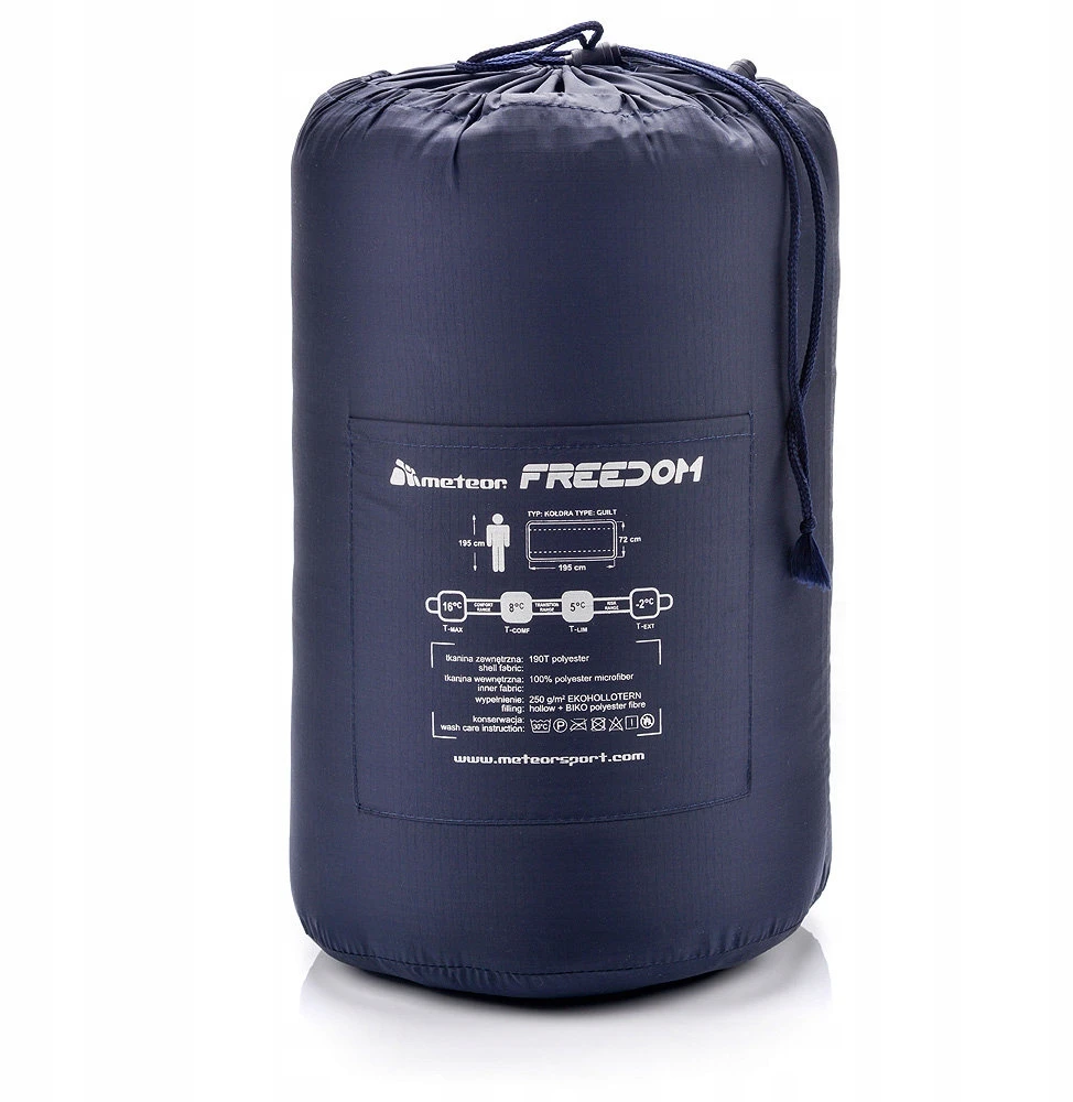 Meteor Freedom miegmaišis 195x72 POLISH PRODUCT, mėlynai pilkas