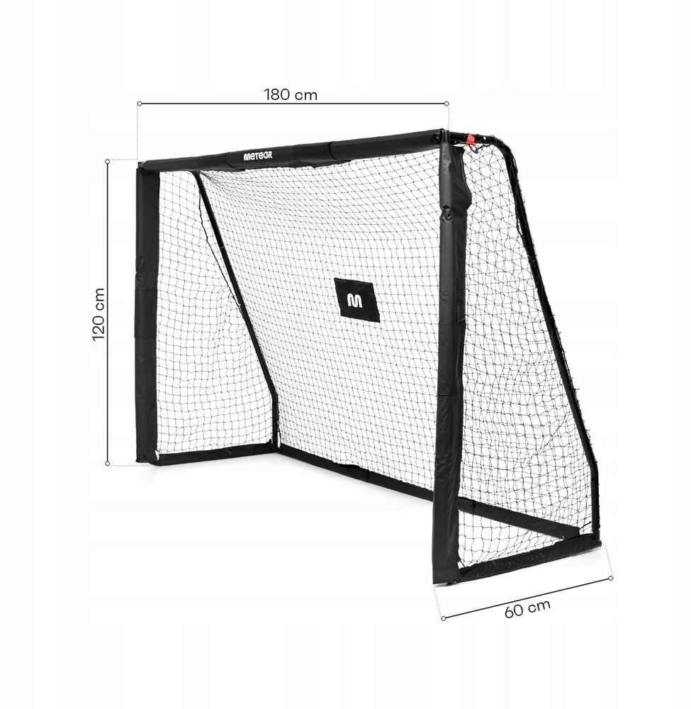 Meteor futbolo vartai, juodi, 180 x 120 x 60 cm