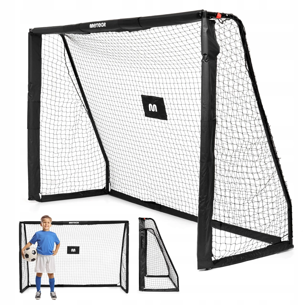 Meteor futbolo vartai, juodi, 180 x 120 x 60 cm