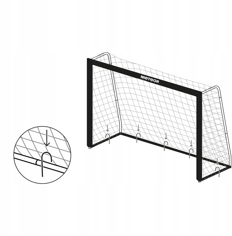 Meteor plieniniai futbolo vartai 240x160x85 nešiojami