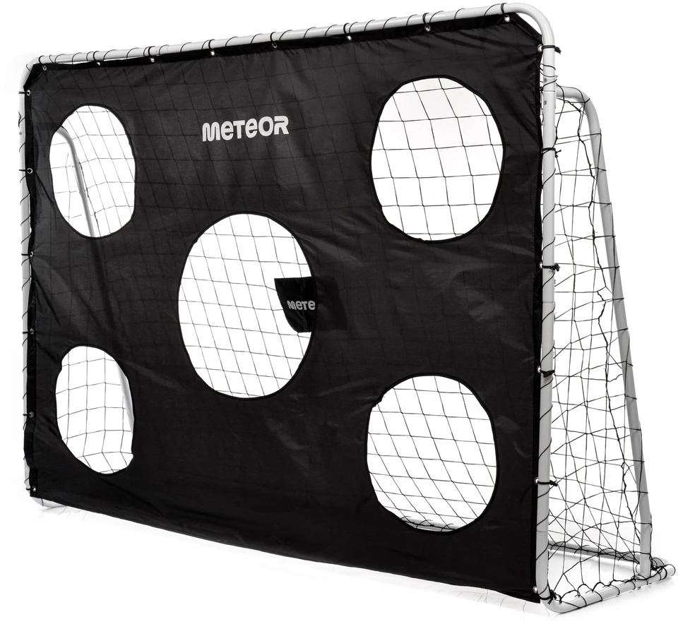 Meteor plieniniai futbolo vartai 240x170x80 su kilimėliu nešiojami