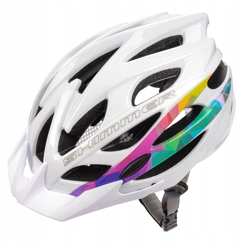 Meteor Shimmer M 55-58 cm baltas 24757 dviračio šalmas