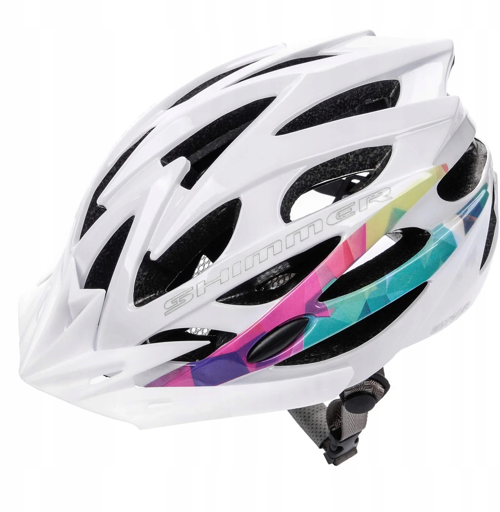 Meteor Shimmer M 55-58 cm baltas 24757 dviračio šalmas
