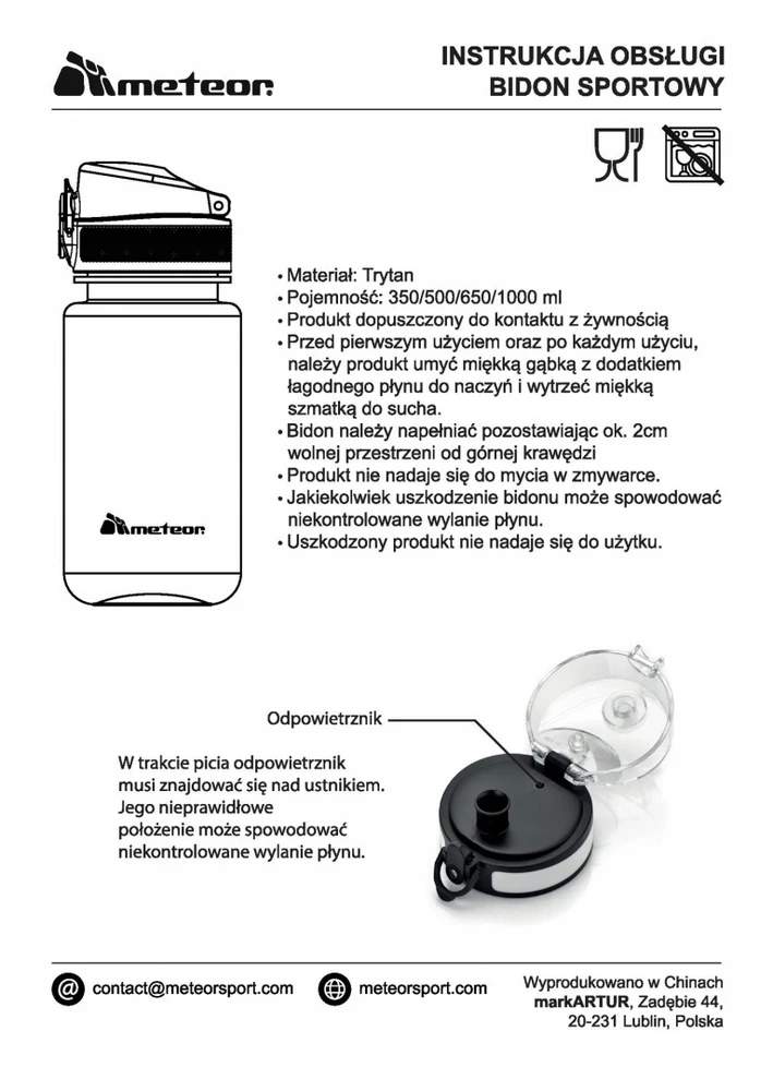 Sportinis gertuvė Meteor 350 ml