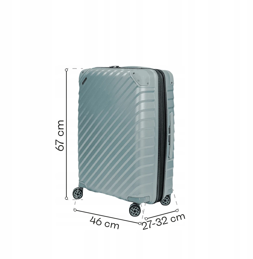 Meteor Vidutinio dydžio lagaminas SwissBags Diamond cut 67 cm metallic mėlynas