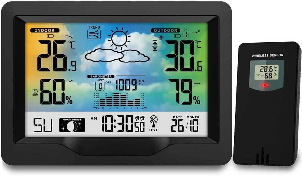 Berdsen Meteorologinė stotelė su ekranu BD-901, juoda