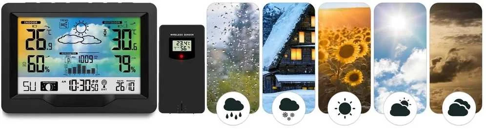 Berdsen Meteorologinė stotelė su ekranu BD-901, juoda