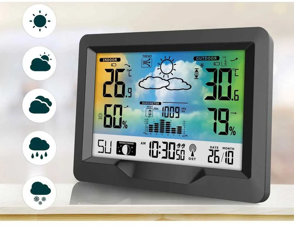 Berdsen Meteorologinė stotelė su ekranu BD-901, juoda