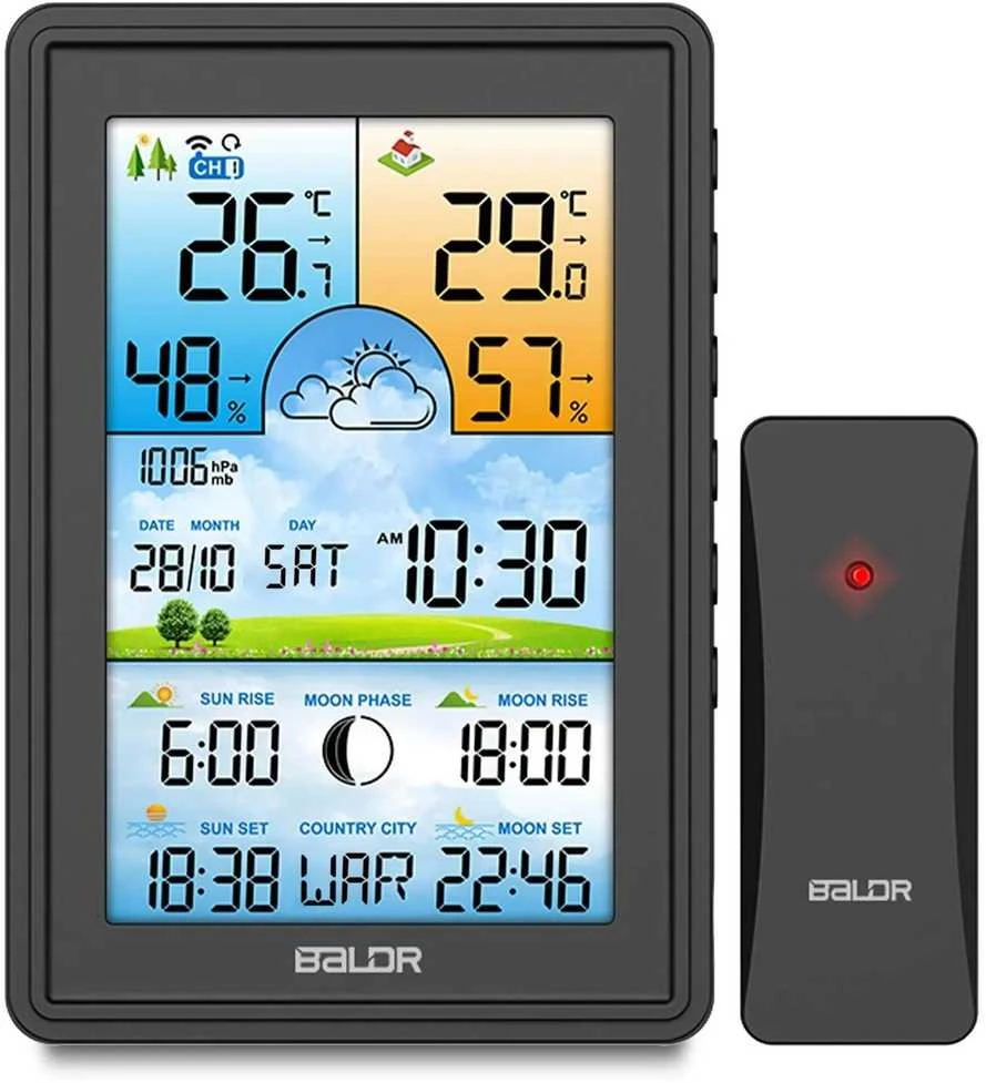 Berdsen Meteorologinė stotelė su ekranu BD-906, juoda