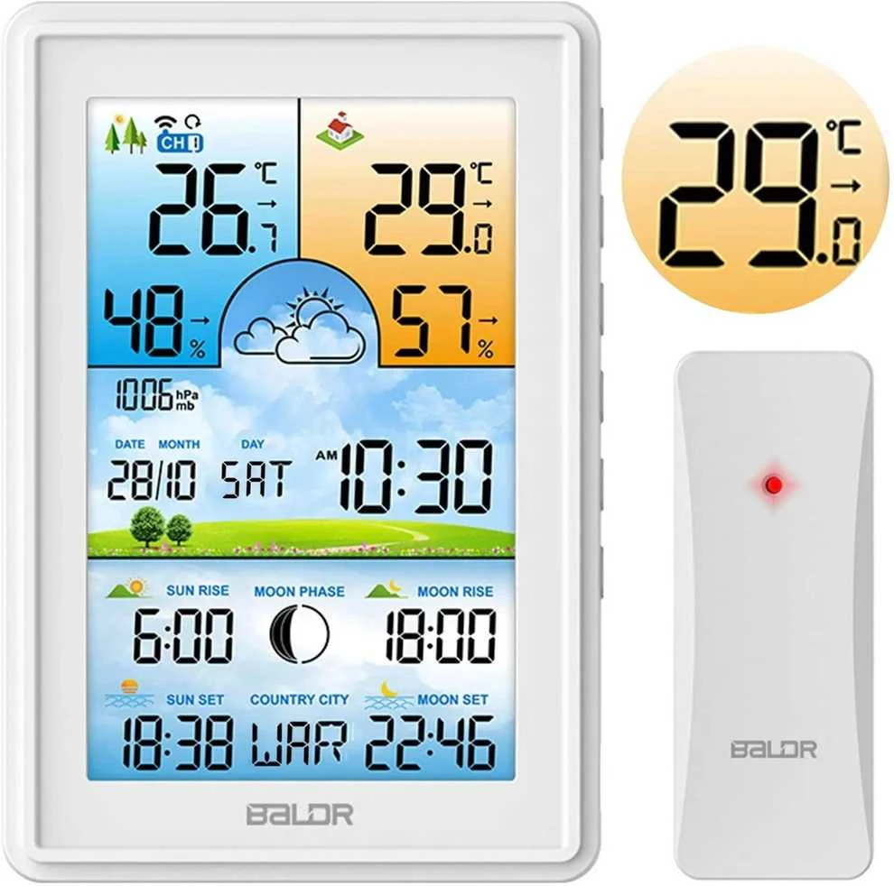 Baldr Meteorologinė stotelė su ekranu BD-906, balta