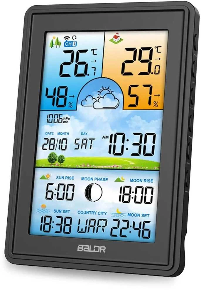 Berdsen Meteorologinė stotelė su ekranu BD-906, juoda