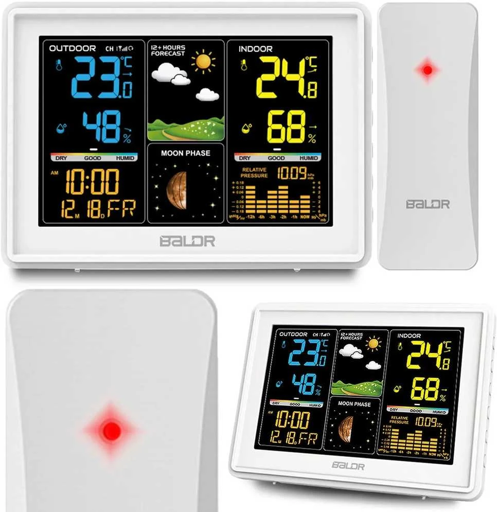 Baldr Meteorologinė stotelė su ekranu BD-907, balta