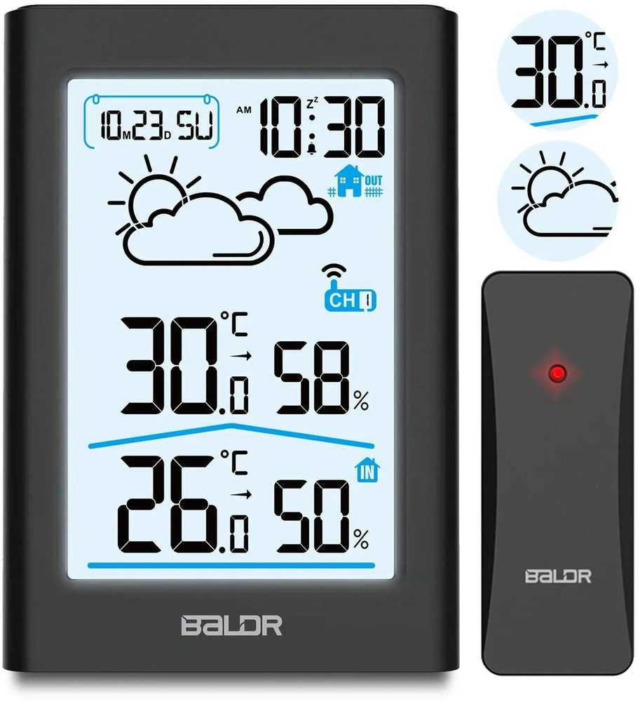 Berdsen Meteorologinė stotelė su ekranu BD-911, juoda