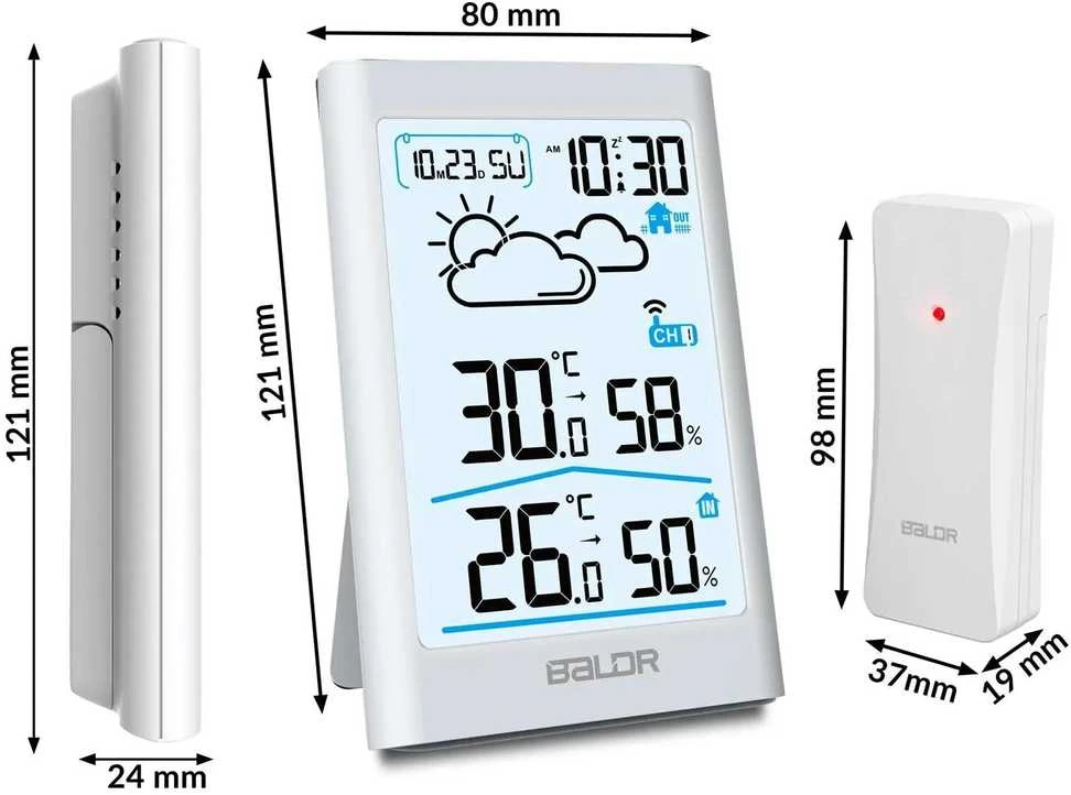 Berdsen Meteorologinė stotelė su ekranu BD-911, balta