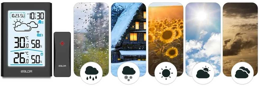 Berdsen Meteorologinė stotelė su ekranu BD-911, juoda