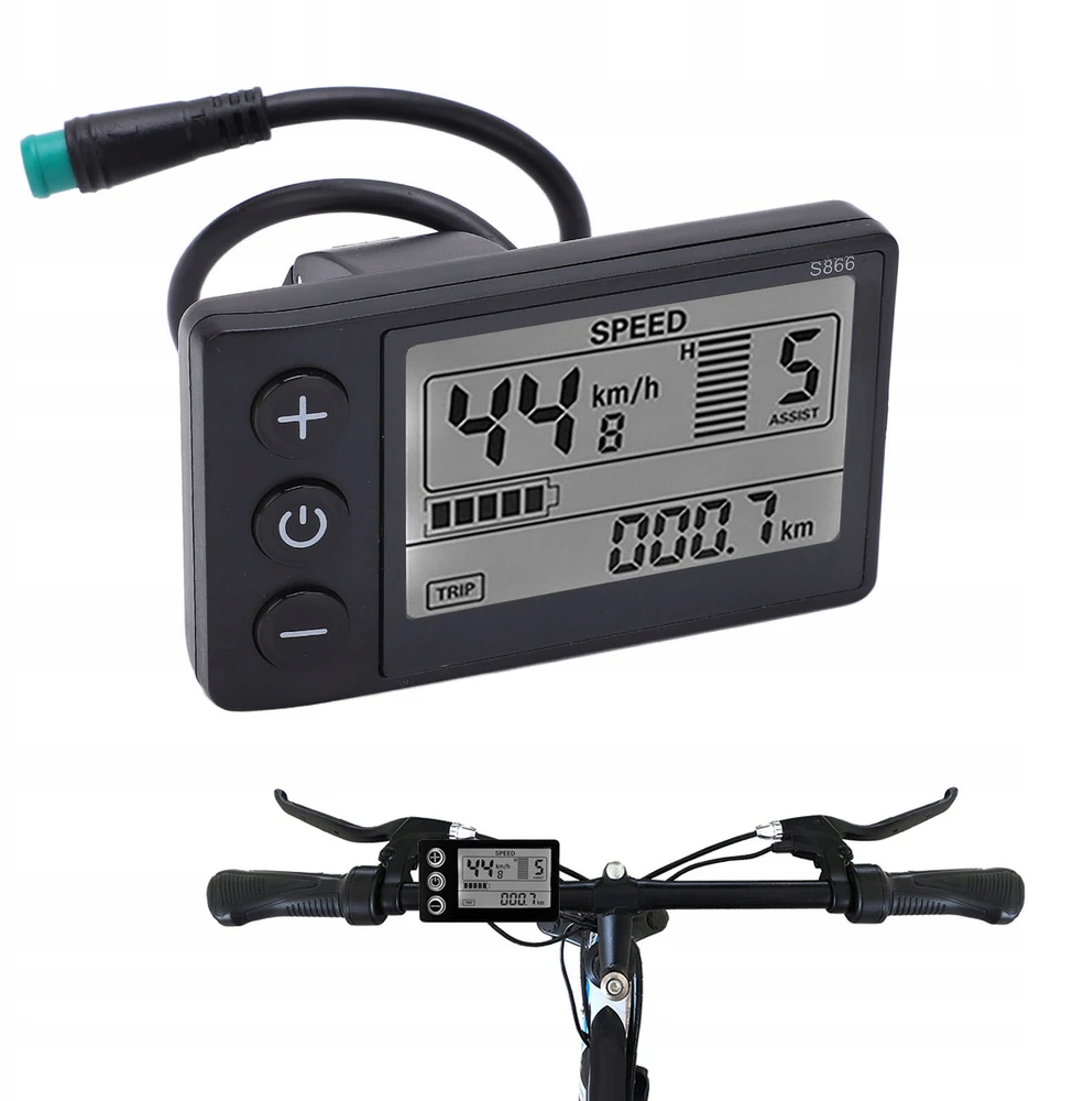 METER DISPLAY S866 LCD 24V 36V 48V DVIRAČIO