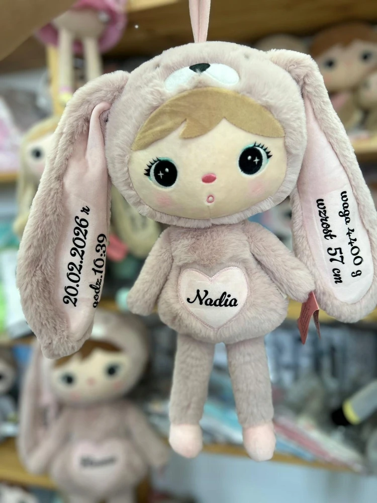 METOO LĖLĖ SU VARDU TRIUSIS 50 cm ROŽINĖ KRIKŠTO DOVANA GIMTADIENIS