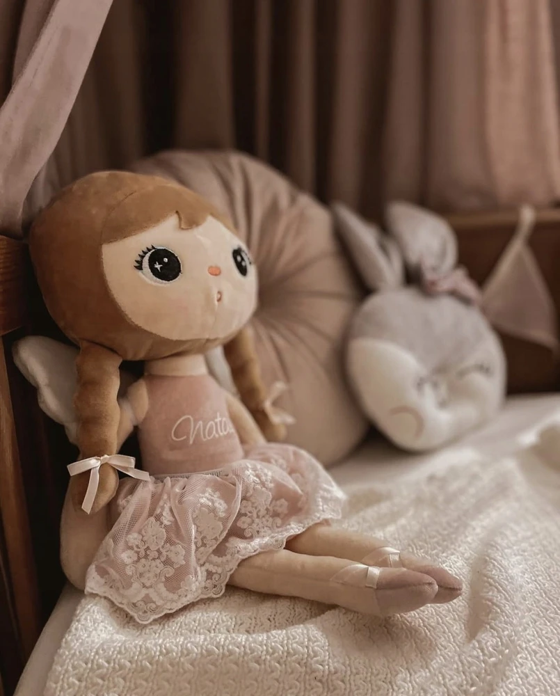 Metoo Talismanas 50 cm Boho lėlė su vardu Dovana kūdikio mergaitei gimtadieniui Vaikų gynimo dienai Krikštynoms vardadieniui Velykoms Kūdikių dušui Kalėdoms