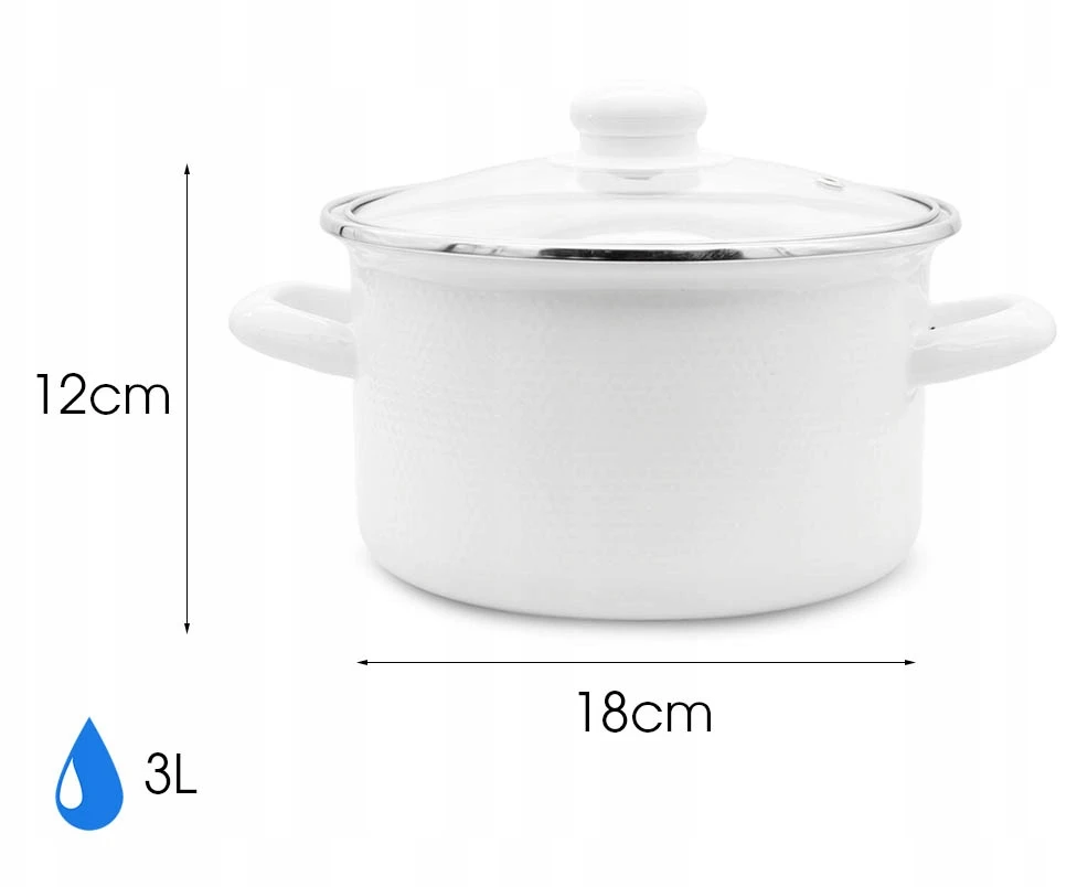 Meyerhoff Emaliuotas puodas 3L tradicinis 18cm su DANČIU universalus 3D su rankenomis