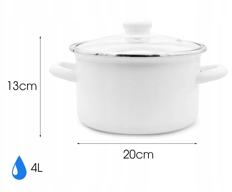 Meyerhoff Emaliuotas puodas 4L tradicinis 20cm su DANČIU universalus 3D su rankenomis