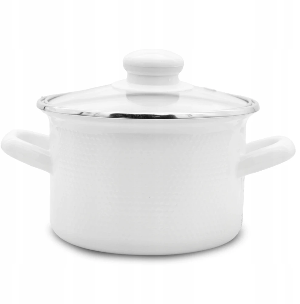 Meyerhoff ENAMEL puodas 1,5L tradicinis 14cm su DANČIU universalus 3D su rankenomis