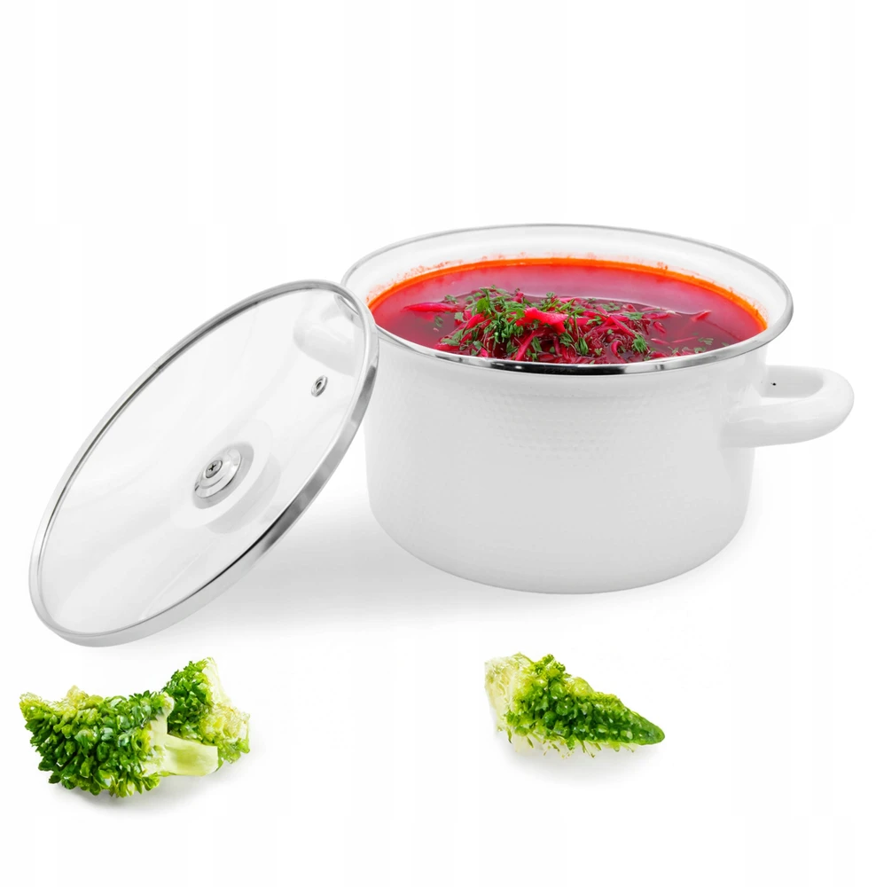 Meyerhoff ENAMEL puodas 1,5L tradicinis 14cm su DANČIU universalus 3D su rankenomis